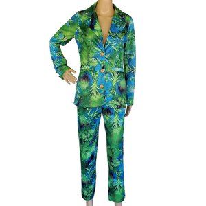 Vintage Tropical Pantsuit Outfit Women's Xs Jacke… - image 1